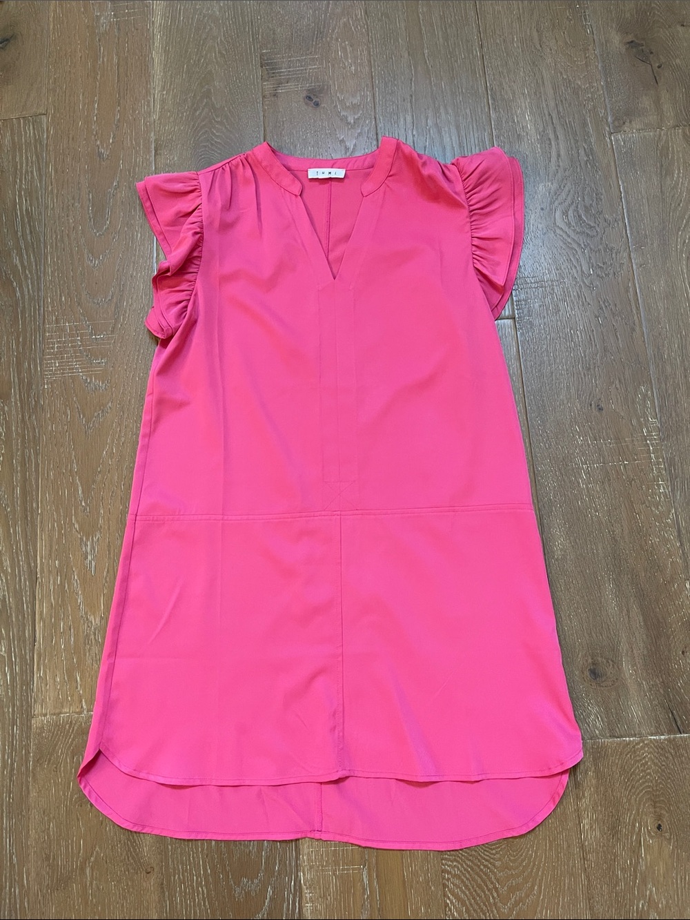 THML Bright Pink Ruffle Sleeve Dress